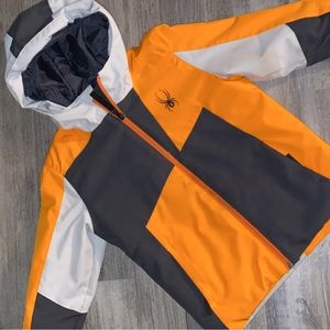 kids spyder jacket (orange/grey) size 6